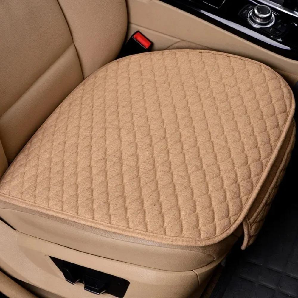 Breathable Linen Seat Pad For Car – Slip-Resistant Bottom Cushion Only, Uses In Most Vehicles Year-Round Comfort