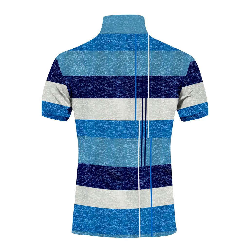 Striped color blocking print - Men's casual short sleeved T-shirt