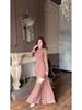 Elegant European-American Slim Fit Luxurious Long Sleeve Dress for Women - 2025 Style