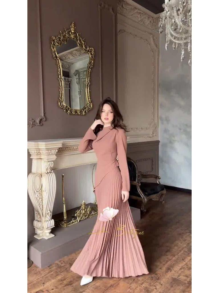 Elegant European-American Slim Fit Luxurious Long Sleeve Dress for Women - 2025 Style