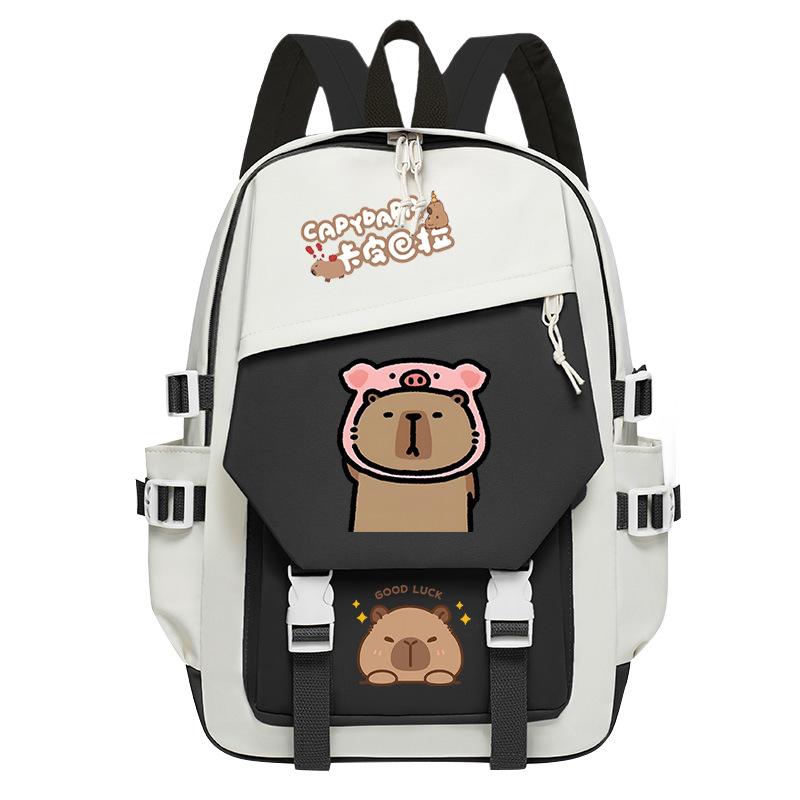 New Kapibara cute emoji print college light style primary and secondary school students spine bag