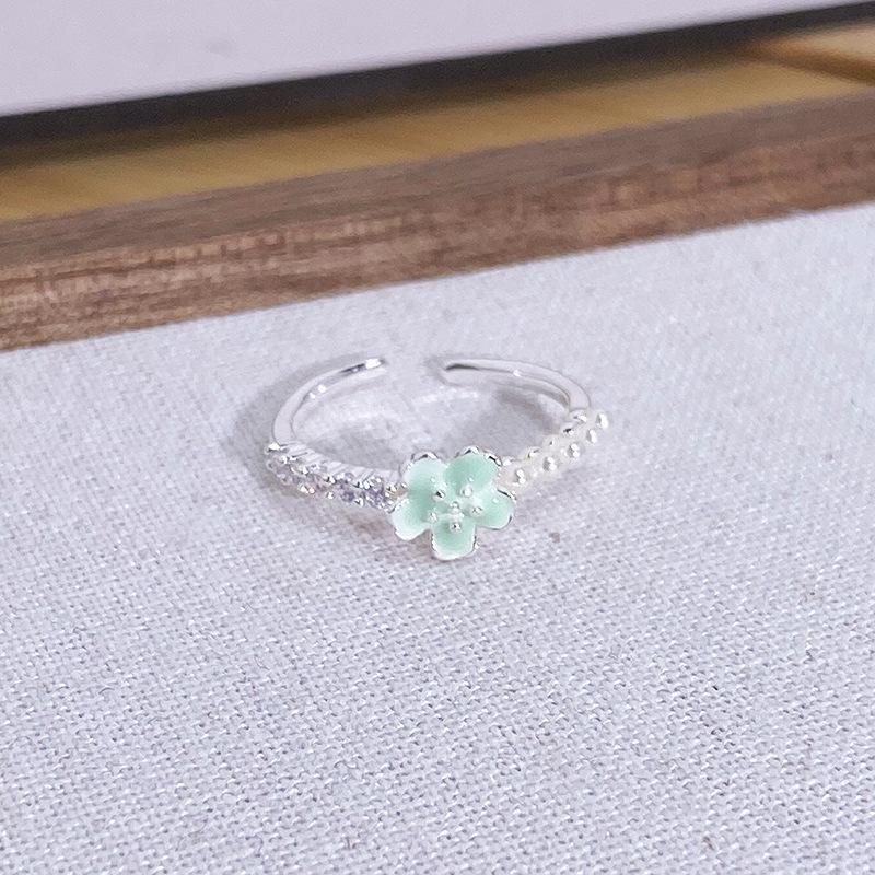 Mint Matcha Milk Green Butterfly Open Ring Women'S Niche Design Small Fresh And Cold Ring