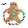 Festive Dog Chew Toys Christmas Plush Toy, Squeaky Toy with Cotton Rope, Bite Resistant Santa Claus Holiday for Small Medium Dogs, Interactive