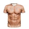 Funny Fake Muscle T-Shirt Mannlig Sommermote Uformell Sport T-skjorte Klær Kvinner Menn Streetwear 3D-trykt muskelklær Topper