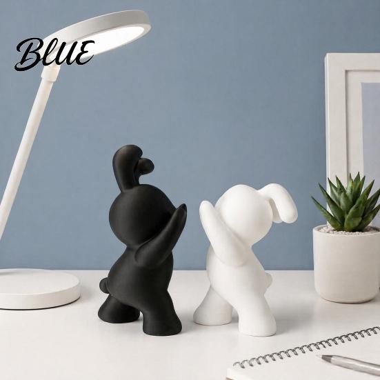 Cute Rabbit Book Supports 2PCS Bunny Bookends 3D Printed Matte Black And Study Room Shelving Supplies White Stoppers for Home Office Library