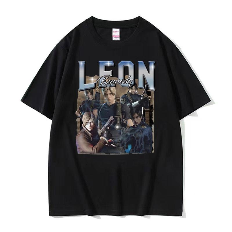 I Heart Leon Kennedy Potisk Trička Pánské Dámské Oblečení Móda Vintage Tričko Pánské Oversized Bavlna Krátký Rukáv Tričko Top