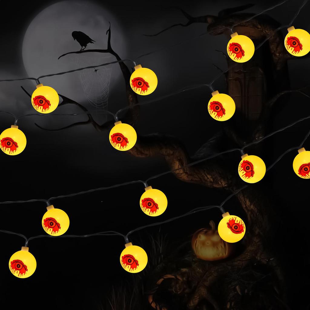 Halloween Eye Light String Decoration 9.8FT Halloween Eyeball Festival Decorative Light String 20 Led Battery Operated Eyeball