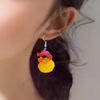 Cute Duck Keychain with Hat Handmade Yellow Duck Pendant Keychain/Earrings Eye Catching Pendant for Women and Kids