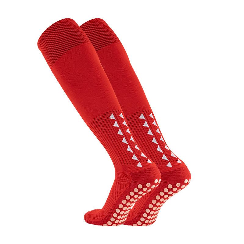 Football Socks Stockings Adult Sports Socks Anti-Skid Competition Shock Absorption Over Knee Towel Bottom Training Socks Footballsock one size fits all красный
