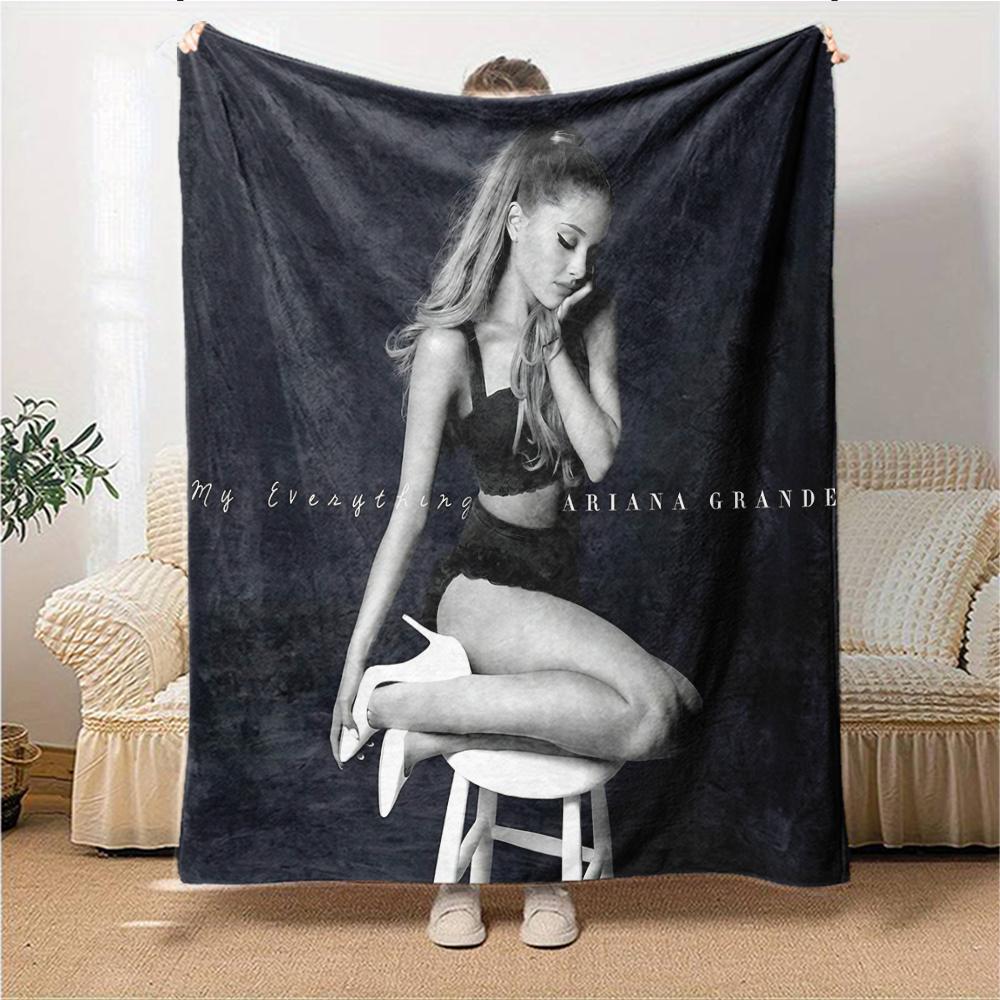 Ariana Grande'S Artistic Pose Blanket Soft Throw Blanket For Home Bedroom Bed Sofa Travel Office Solid Christmas Blanket