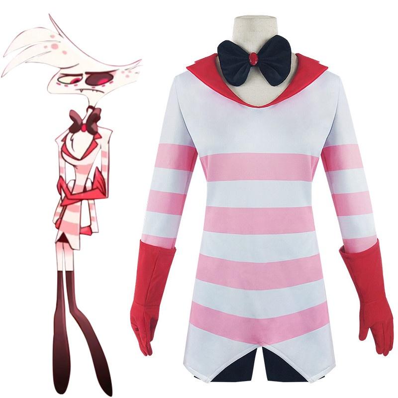 Superbe Costume de Cosplay d'Angel Dust de Hazbin Hotel Avec une Fabrication Exquise Pour Halloween