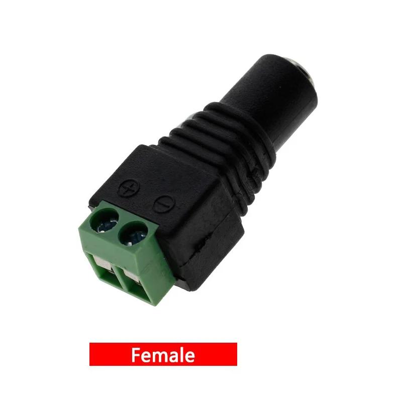 1/2/5pcs Male Female 12V DC Power Connector, Power Jack Plug Barrel Adapter,For 2Pin 5050 3528 Single Color LED Strip