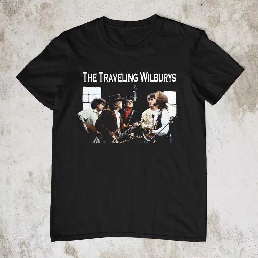NEW Classic The Traveling Wilburys Band Short Sleeve Black All Size Shirt Unisex T-Shirt S