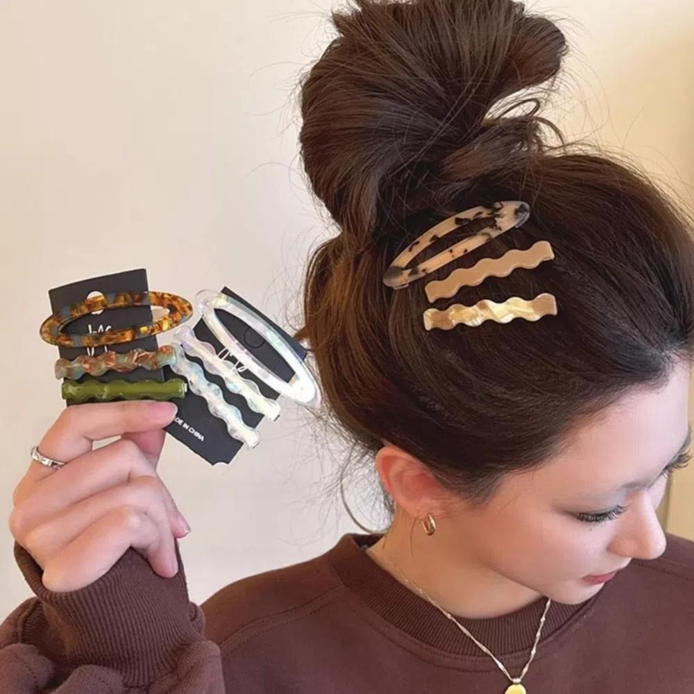 Zinc Zinc Alloy Cute Hair Clip Duckbill Clip Bangs Clip Retro Acetate Hairpin Set  Kids