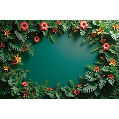 MOON.QG Tropical Leaves Backdrops Spring Garden Backgrounds Green Grass Photo Wall Customized Name Birthday Wedding Photocall