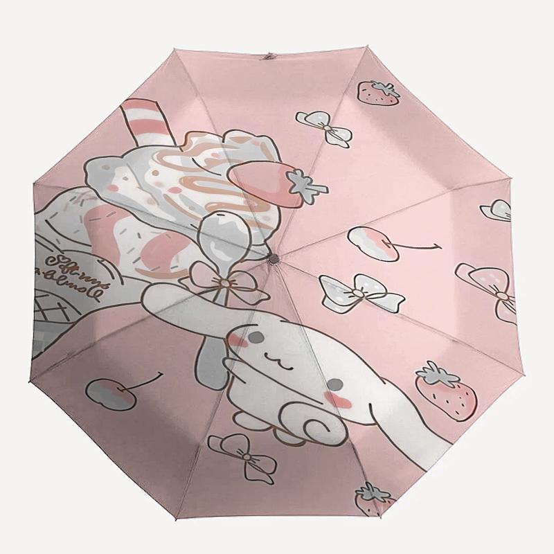 

1pc ice cream rabbit umbrella automatic open/close, 8-Rib Durable Frame, Compact Folding Design, Ideal Birthday/Holiday Gift e1186A