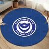 Portsmouth Football Club Round Area Rug,Carpet Rug for Living Room Bedroom Sofa Playroom Decor,Non-slip Floor Mat