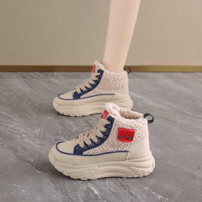 2025 Winter Women's Shoes Fashion High Top Cotton Shoes Plush Warm Snow Boots for Women Non Slip Platform Shoes Zapatos De Mujer