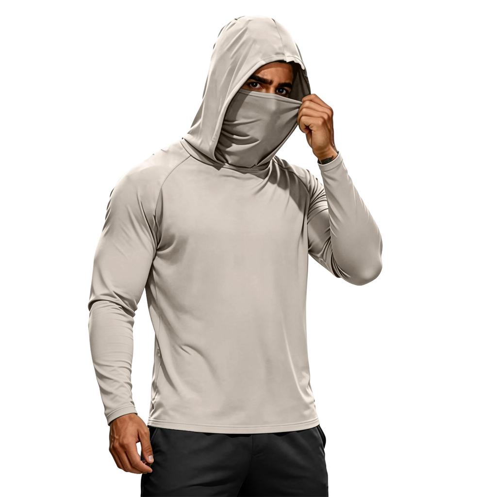 Men's Summer Quick-dryingLong-sleeved T-shirt Sun ClothingFishing FitnessSports Hded Long-sleeved Tp
