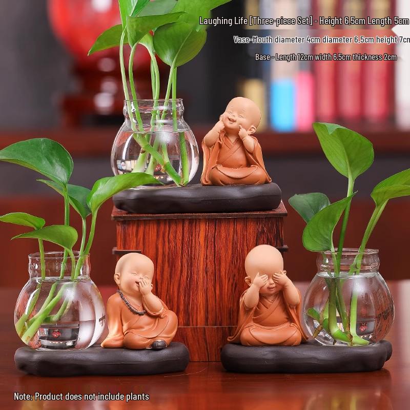 Little Monk Hydroponic Vase: Creative Home and Office Decor