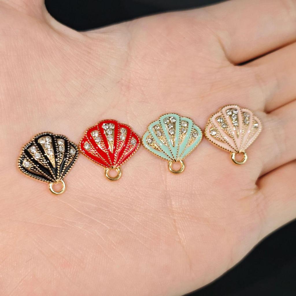 Alloy Seashell Drill Necklace & Earrings Charms – Small Ocean Pendant DIY for Jewelry & Phone Chains