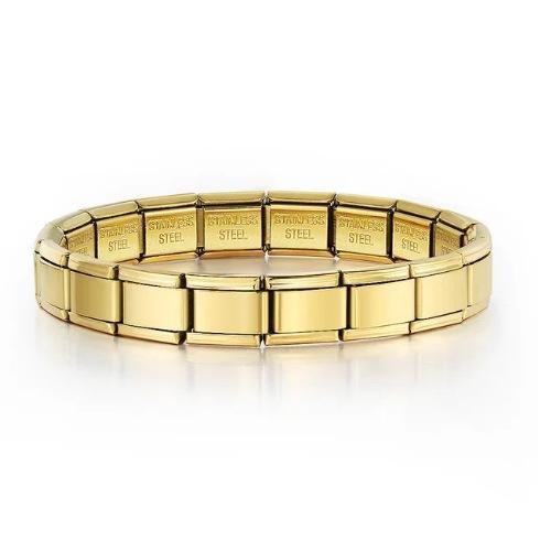 9mm Wide Simple Style Fashion Stainless Steel Bangle Elastic Link Chain High Quality Factory DIY Jewelry Italian Charm Bracelet