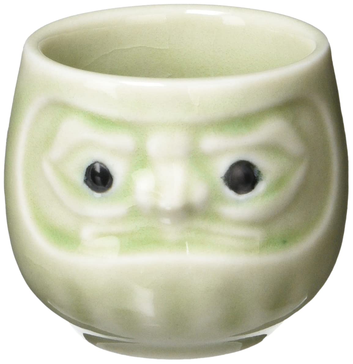 Mino ware Daruma sake green K14282 cup,
