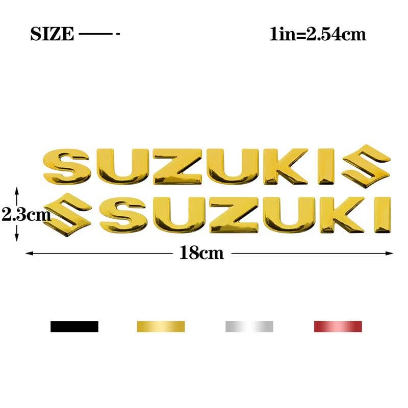 2pcs For Suzuki Stickers GSXR1000 GSR600 GSXS1000 Accessories 3D Tank Decal Logo Emblem Gold Silver Black Red Motorcycle Sticker