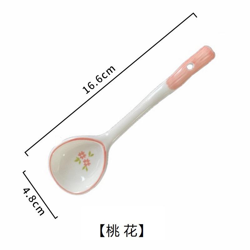 Long Handle Solid Ladle High Quality Non-toxic and Tasteless Good Looks Vintage Kitchen Supplies Ceramic Spoon Fine Workmanship