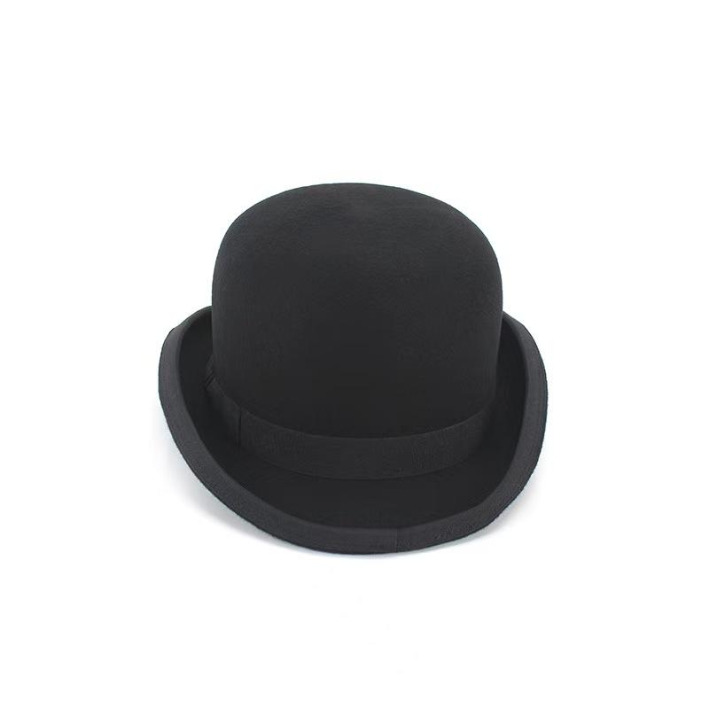 

Big Size 100% Wool Felt Top Hat for Men Formal Fedora for Women Halloween Bowler Hat Gentleman s Hat Trilby Magician Cap 54-62cm S 54-56cm чёрный