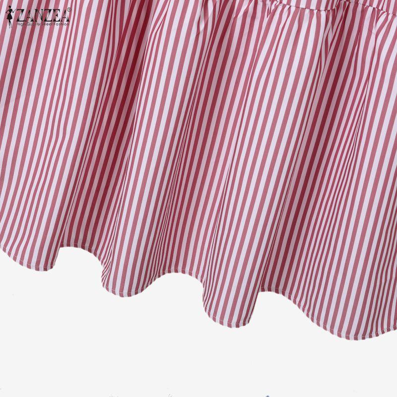 ZANZEA Damska Bluzka z Długim Rękawem i Długie Spódnice Casualowe Dwuczęściowe Zestawy