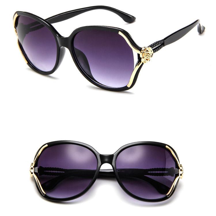 Non-polarized Women Sunglasses Fashion Large Frame Sunglasses Outdoor Personalized Rose Blossom Hollow Out Glasses Female