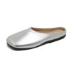 Fashion Korean Version of Square-toed Baotou Half-slippers for Women To Wear In Summer 2025 Spring New Retro Flat-bottomed Cool Mop