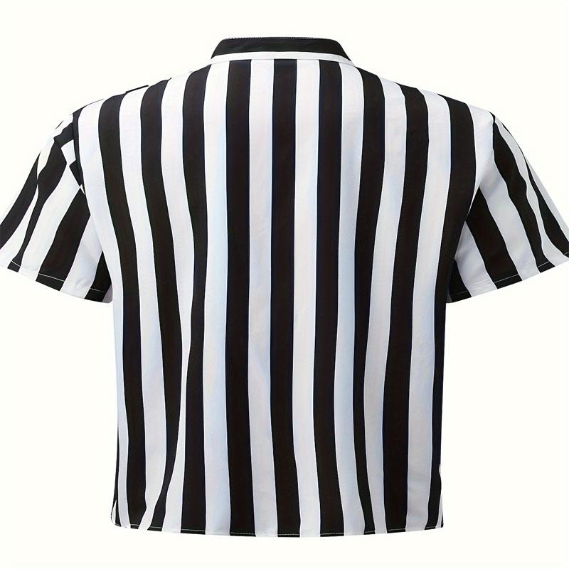 Cămașă casual de vară pentru bărbați cu mânecă scurtă, stil regulat, cu dungi, guler ridicat, fibră de poliester, model imprimat 3D pentru purtare versatilă în aer liber