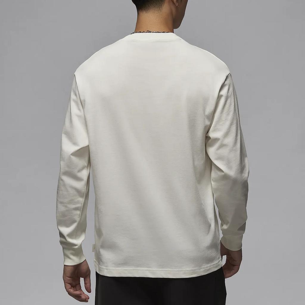 Jordan Wordmark Series Solid Color Comfortable Crew Neck Long Sleeve T-Shirt Men Tops Sail Legendary-Light-Brown FZ9753-133