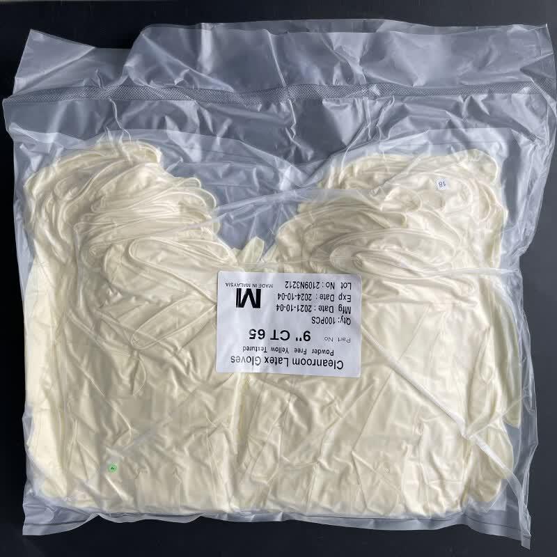 Ams 9-inch Class 100 Cleanroom Latex Gloves M