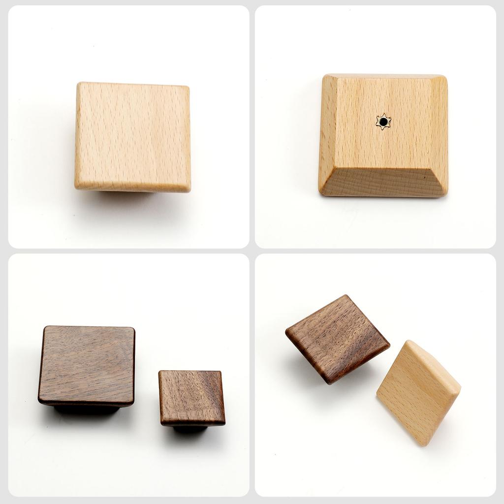 Rectangle Single-hole Cabinet Door Handles Walnut and Beech Wardrobes Cupboards Handle Drawers Knob Furniture Hardware