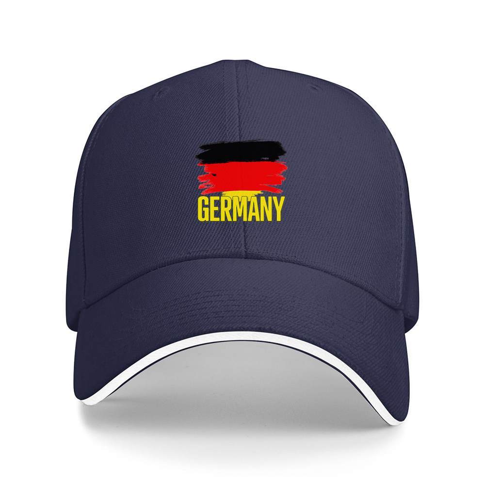 Germany Flag Brush Stroke Baseball Cap Polyester Adjustable Sporty Outdoor Adult Cap