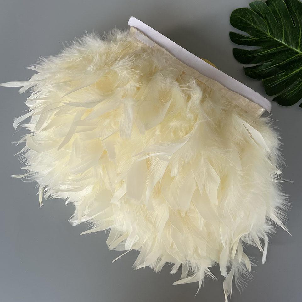 Fluffy Turkey Feathers Trim Fringe Ribbon 10Meters Marabou Feather On Tape Fringes Sewing Trimmings DIY Clothes Dress Decoration