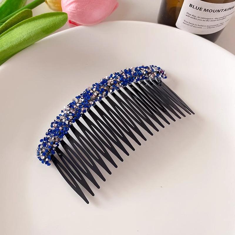 

Гребень для волос со стразами в корейском стиле для затылка, чтобы уложить выбивающиеся волосы, нескользящая заколка-гребень, универсальные аксессуары для волос 1#