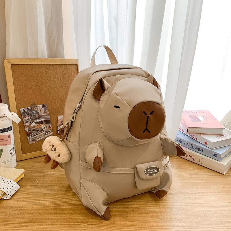 

Симпатичный рюкзак с капибарой для студентов колледжа, симпатичный рюкзак для учеников средней школы, учеников старшей школы. .