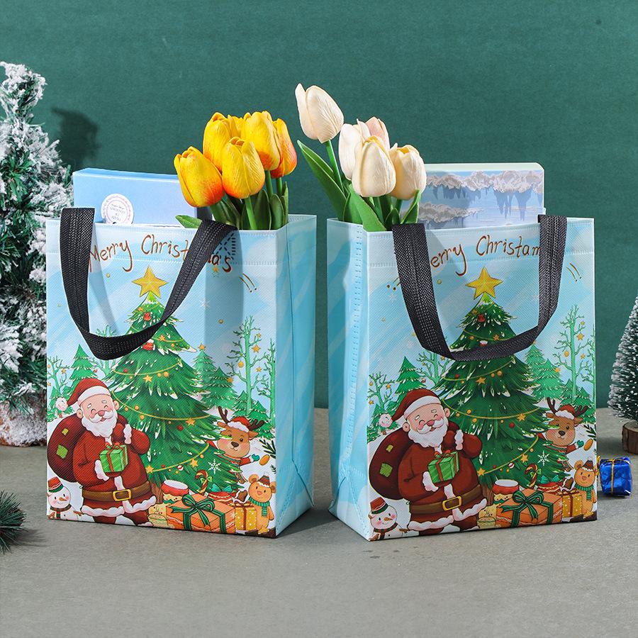 Christmas Gift Bags, Gift Packaging Handbags, Santa Claus, Snowman, Christmas Tree, Non-woven Fabric Bags