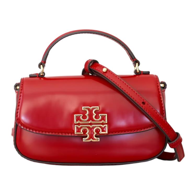 

Tory Burch Britten Metal Logo Shoulder Strap Removable Adjustable Leather Crossbody Handbag Mini Women Handbag Red 1532726-601 Basic Set (Bag+Dust Bag)
