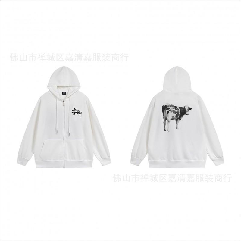 Unisex mikina s kapucí na zip s potiskem Bavlněný svetr Lehká podzimní zimní neformální svrchní oblečení