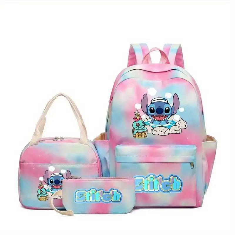 Backpack Student Schoolbag Lunch Bag Pencil Bag Three-Piece Set Ship according to the picture
