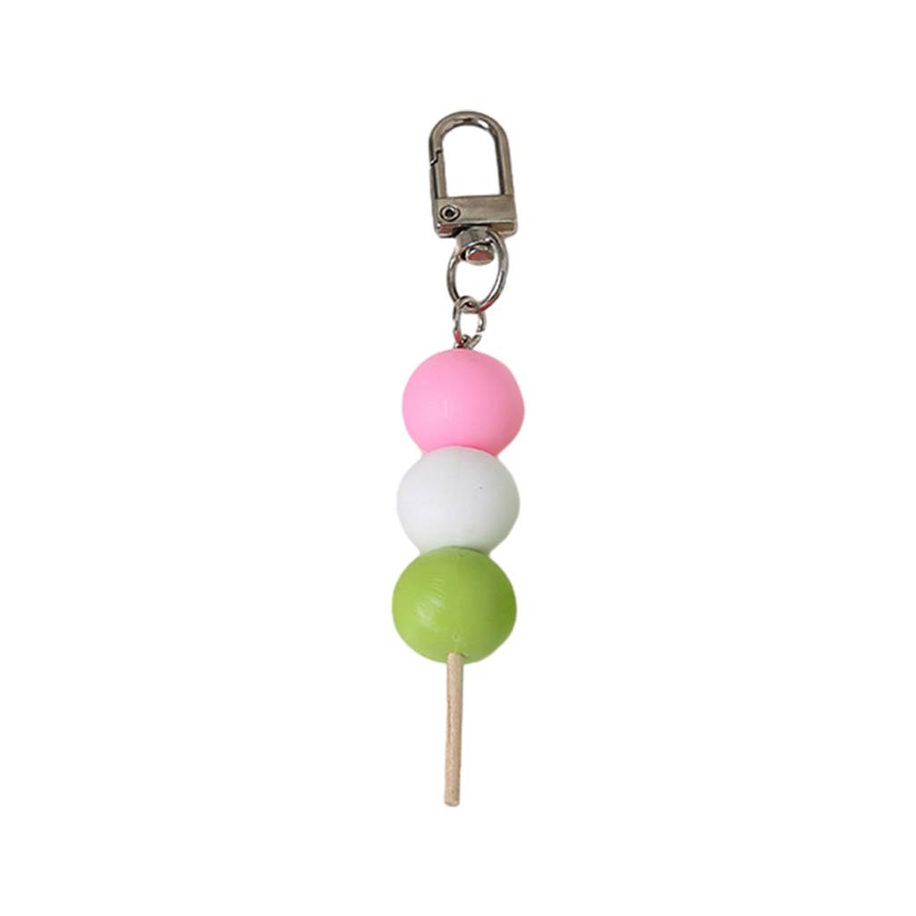Colorful Acrylic Keychain Simulated Meatball String Keyring Unique Food Model Bag Charm Decoration Key Chain Attachment