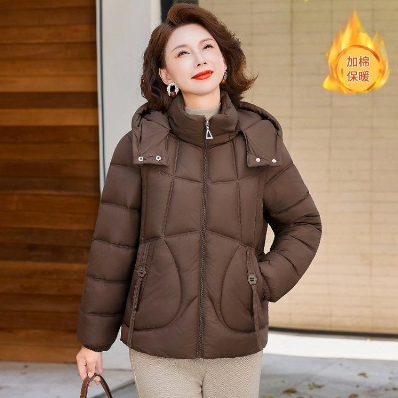 

Down cotton-padded clothes, short mother coat, new winter thickened cotton-padded jacket, winter cotton-padded clothes. 5XL recommends 145-80kg кофейный