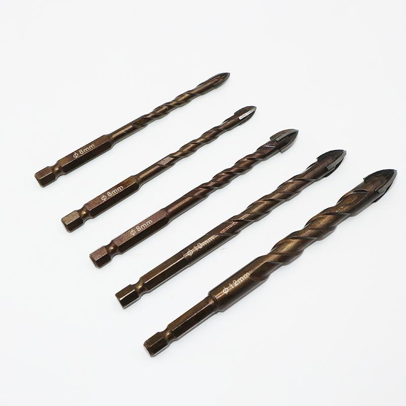 Burghiu din sticlă, ceramică, cu patru lame, pentru a găuri țiglă ceramică, piatră, fier, perete