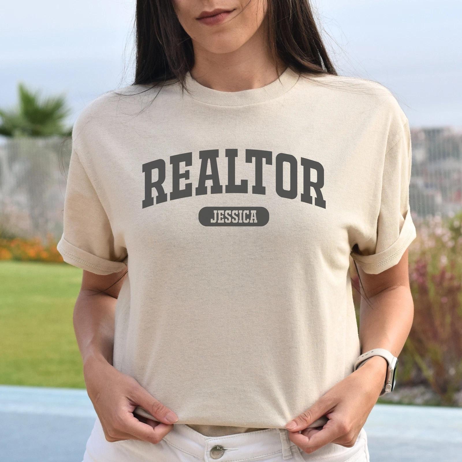 Realtor Personalized Unisex T-shirt Custom Real estate agent White Sand Light Bl 2XL