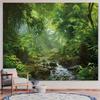Tissu de Fond de Ruisseau de Jungle 2D Forêt Tropicale Verte Fond de Photographie